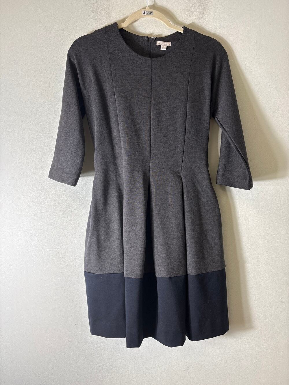 Gap Gray and Black Trim Long Sleeve A Line Dress Sz 2